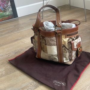 Colorful vintage coach tote!